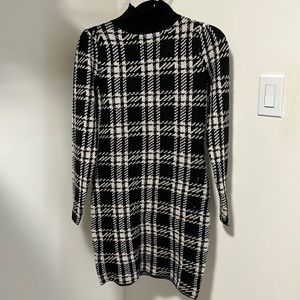 Pink Rose beige and black patterned long sweater dress